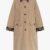 Women's Plaid Collar Long Coat with Flap Pockets