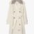 Women's Plaid Collar White Trench Coat