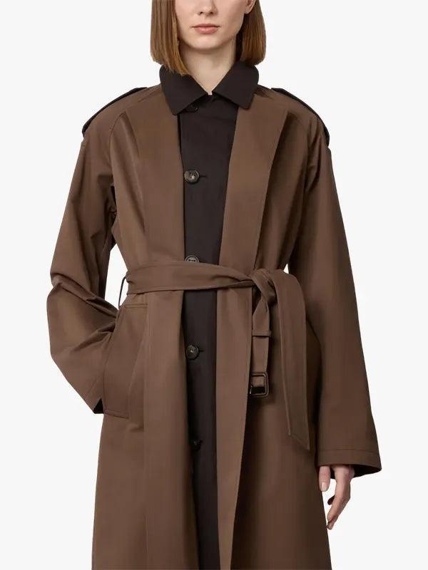 Women's Two-Tone Brown Trench Coat