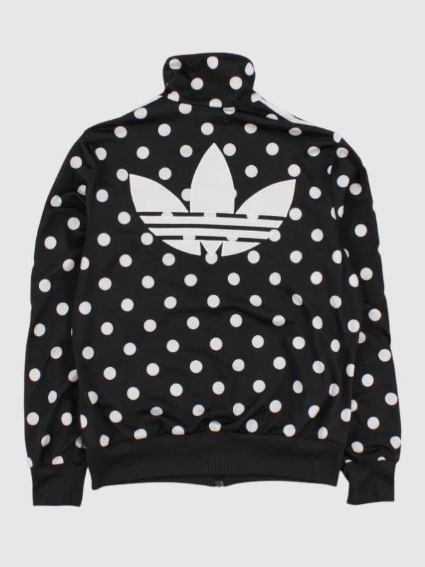Womens Vintage Adidas Poka Dot Track Jacket Black