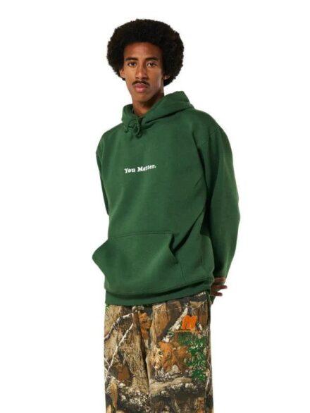 You Matter Satin Hoodie Green