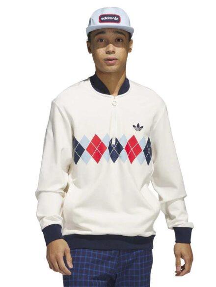 adidas argyle 1 4zip sweatshirt