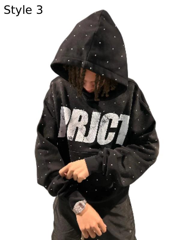 barajas project hoodie rhinestone