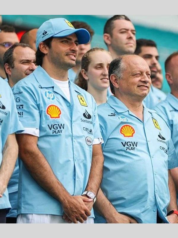 f1 blue ferrari shirt miami