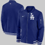 mens los angeles dodgers nike royal authentic collection full zip bomber jacket