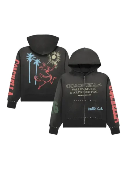 Coachella 1999 Studded Zippy Hoodie Black