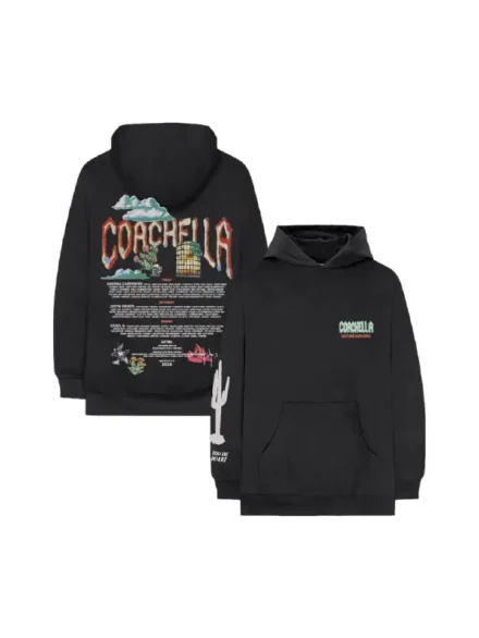 Coachella Desert Icons 2026 Lineup Hoodie Black
