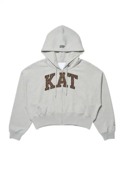 Gap x Katseye Yoonchae Full Zip Hoodie Grey
