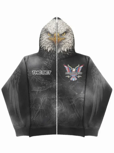 Jim Jones Eagle Head Full Zip-Up Hoodie