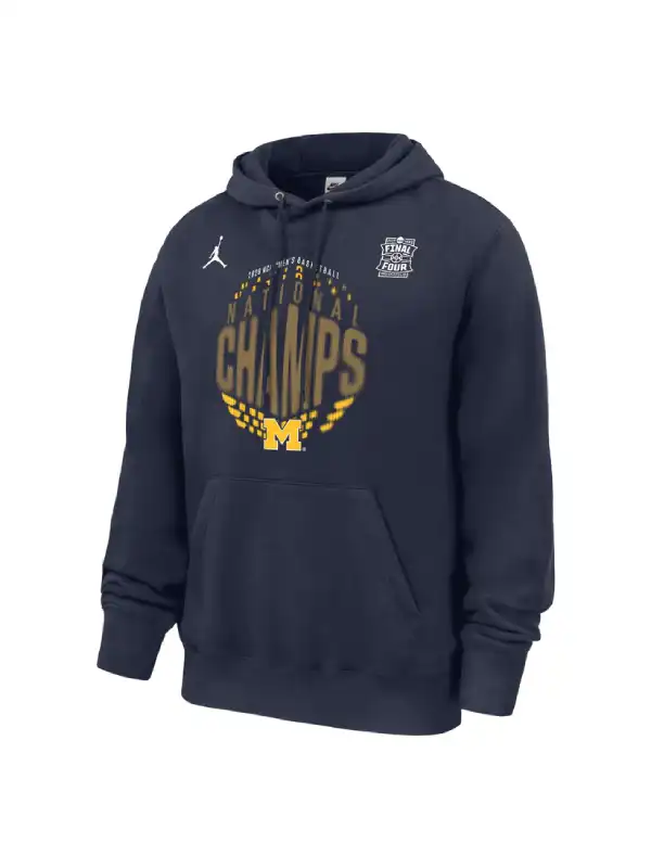 Jordan Michigan Wolverines Basketball National Champions Locker Room Hoodie Navy