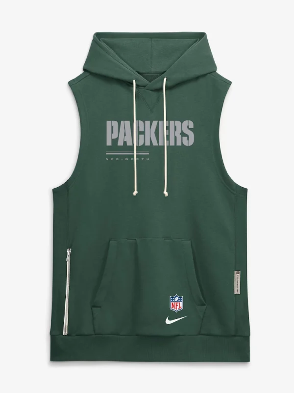 Men's Green Bay Packers Nike Green Sideline Standard Issue Dri-FIT Sleeveless Hoodie