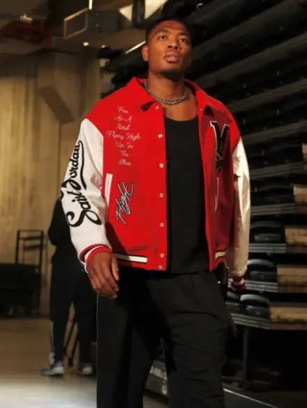 Rui Hachimura Saint Mxxxxxx x Jordan Varsity Jacket Red
