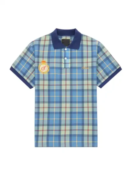 Shinzo Plaid Pique Polo Shirt