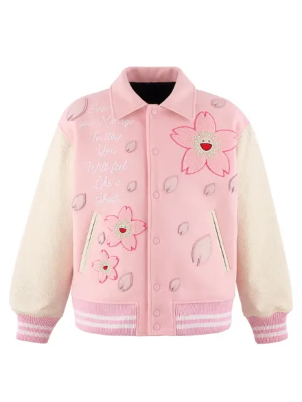 Takashi Murakami Japan Mononoke Made Varsity Jacket Pink