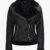Agnes Womens Black Leather Shearling Jacket