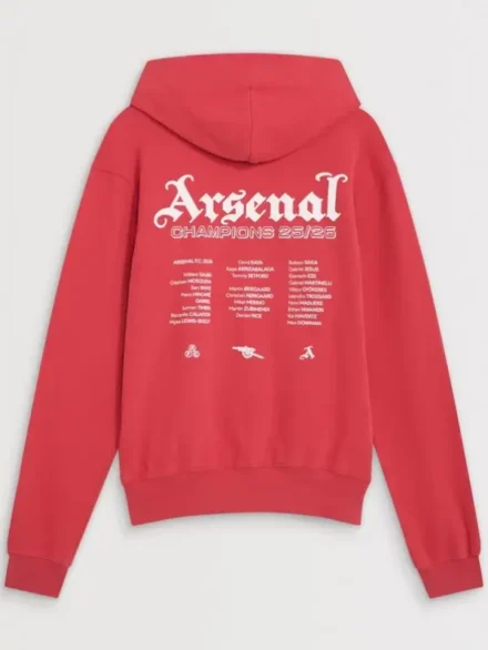 Arsenal Champions Squad 25-26 Hoodie Red