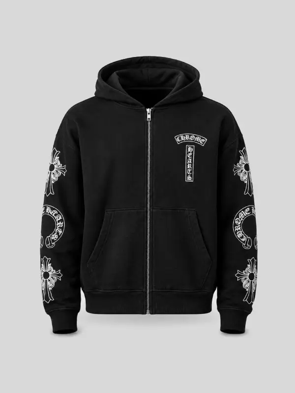 Chrome Hearts Soap and Water Zip-Up Hoodie Black