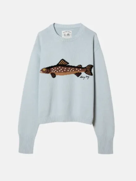 Dairy Boy Fish Sweater Blue