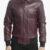Ernesto Mens Maroon Leather Bomber Jacket