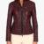 Giulia Bordeaux Vegetable Leather Biker Jacket