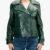 Green Double Breasted Short Trench Jacket