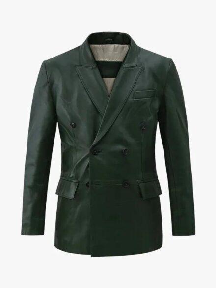 Green Vintage Leather Blazer