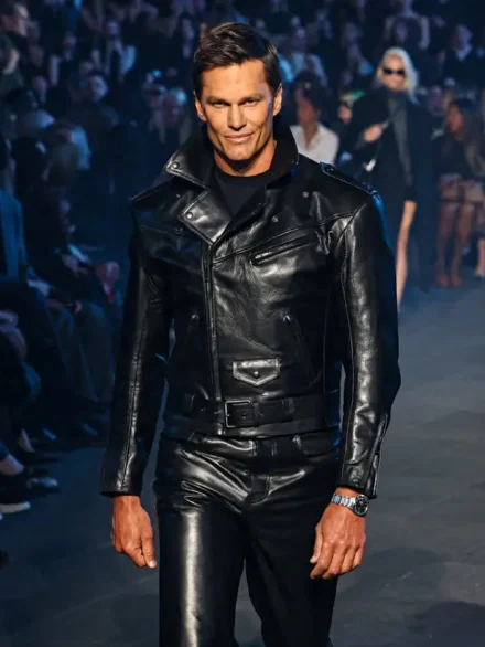 Gucci Resort 2027 Tom Brady Leather Jacket Black