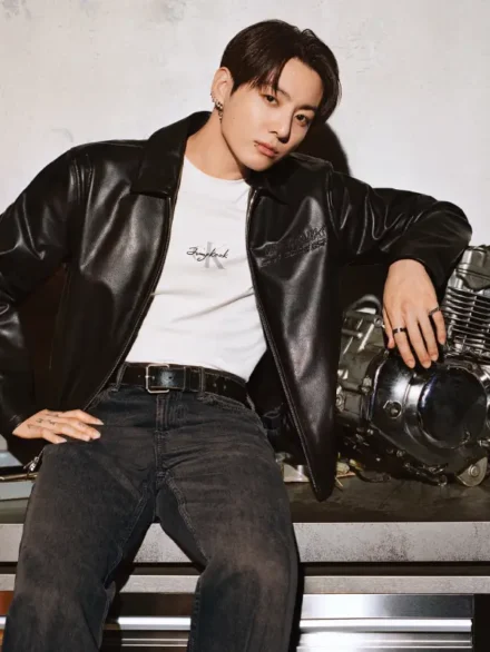 Jungkook Calvin Klein Leather Jacket Black