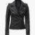 Kirsten Women’s Black Asymmetrical Leather Motorcycle Jacket