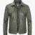 Leather Jacket Mens Dark Green Trucker