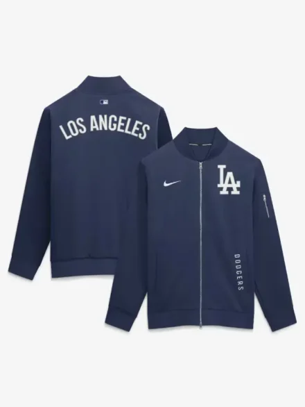 Los Angeles Dodgers Nike Dugout Bomber Jacket Navy
