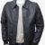 Men's Blue Leather Bomber Jacket: Culmstock