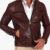Men's leather jacket biker leather jacket moto burgundy Hamilton