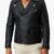 Men's Black Asymmetrical Leather Biker Jacket
