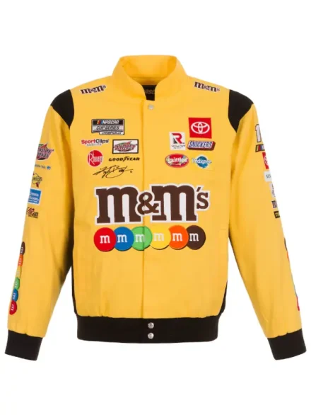 Men's Kyle Busch JH Design Yellow M&M's Twill Uniform Full-Snap Jacket