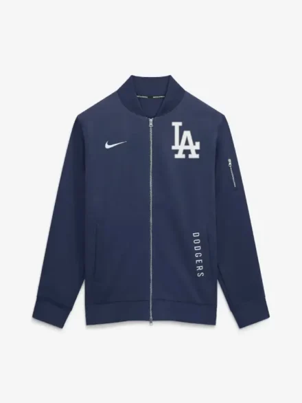 Men's Los Angeles Dodgers Nike Navy Authentic Collection Dugout Relaxed Full-Zip Bomber Jacket
