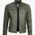 Mens Olive Green Cafe Racer Leather Jacket