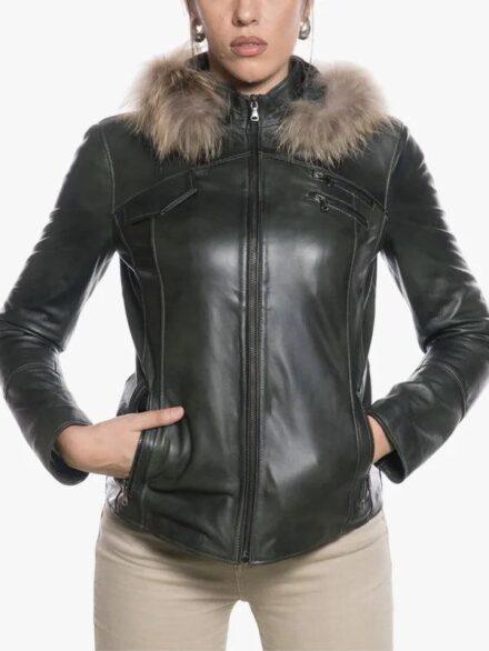 Michelina Cap Womens Green Jacket