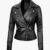 Ninfa Women’s Black Asymmetrical Biker Leather Jacket