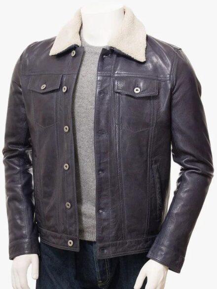PARRACOMBE Navy Trucker Jacket For Men