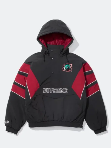 Supreme Salem Half Zip Stadium Jacket Black