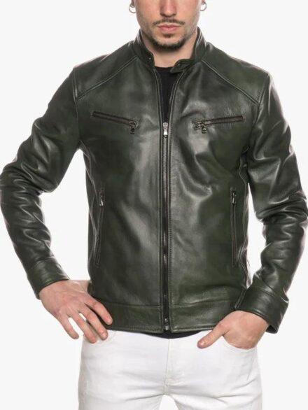 Uo6 Mens Green Snap Tab Jacket