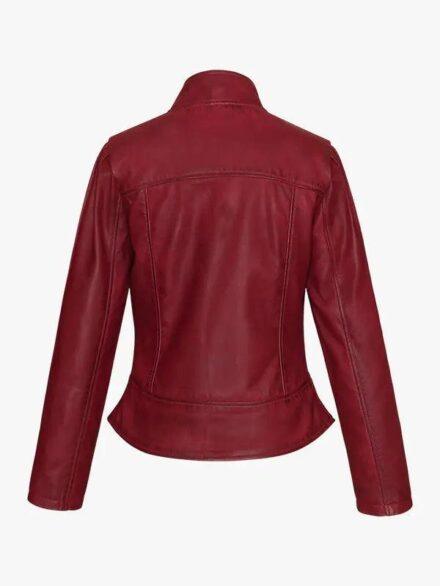 Vance Leathers' Ladies Premium Soft Lightweight Burgundy Fitted Leather Jacket