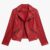 Women's Red Leather Moto Jacket