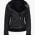 Women’s Shearling Black Leather Moto Jacket