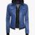 Womens Blue Bomber Jacket With Hood