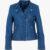 Womens Royal Blue Biker Jacket