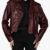 Xenia - Bordeaux leather biker jacket vintage short version