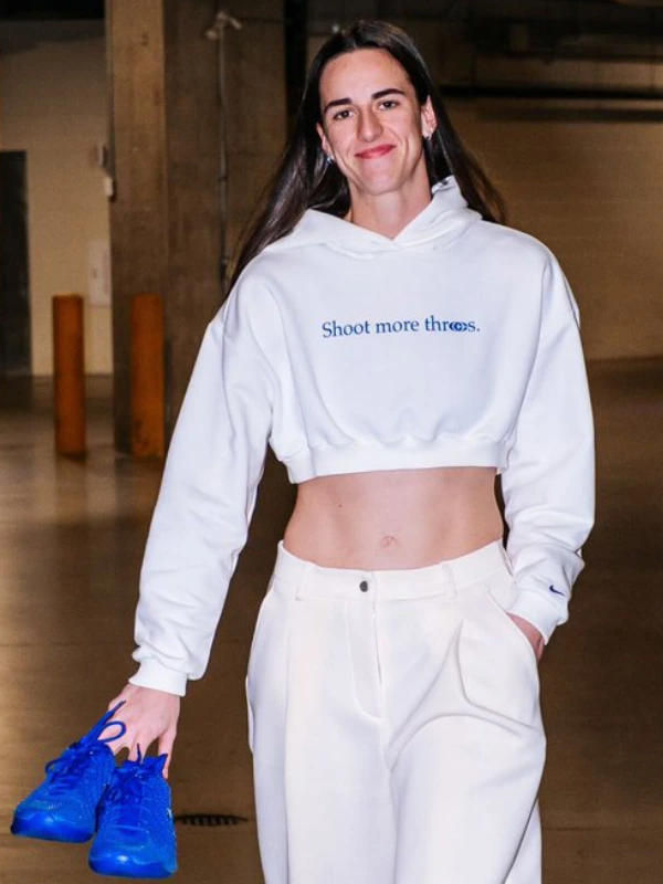 Caitlin Clark Shoot More Threes Cropped Hoodie