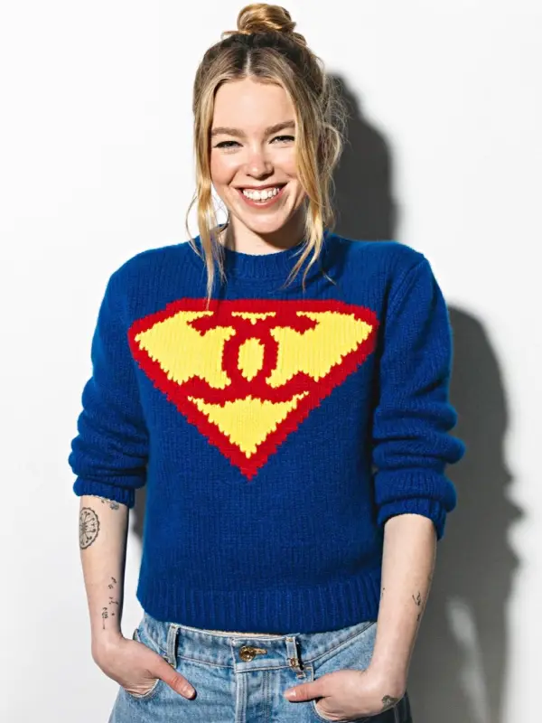 Chanel Superman Cashmere Sweater Blue
